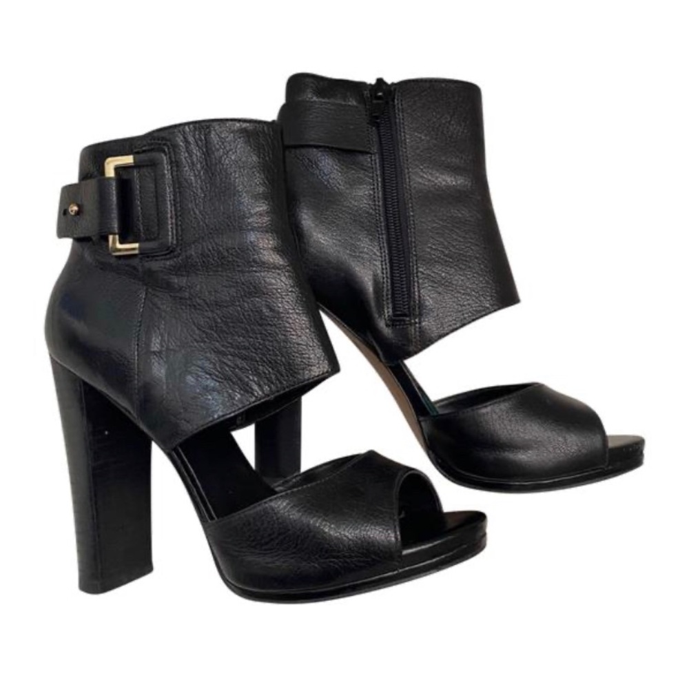 Nine West Women Violet Hour Leather Open Toe Boots